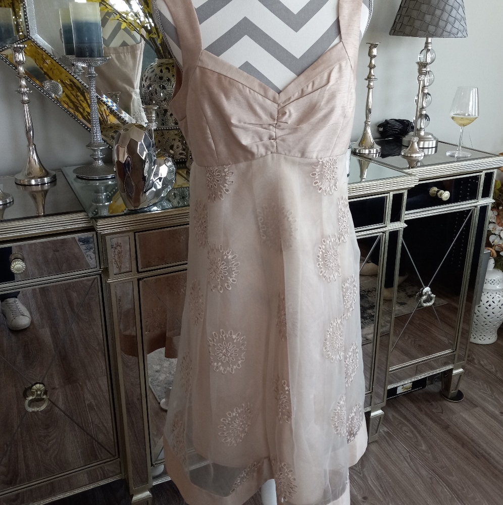 Solid Floor Length Sheer Mesh Prom Dress